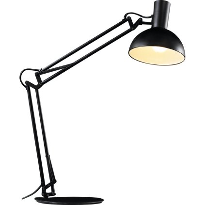 Nordlux Arki, stolní/nástěnná černá industriální lampa 1xE27