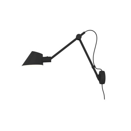 Nordlux Stay, černá flexibilní nástěnná lampa 1xE27 s vypínačem, výška 55cm
