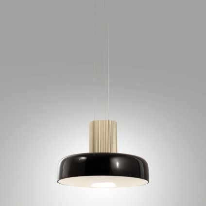 Fabas Lunar, černé závěsné svítidlo, 1x26W LED 3CCT 2700/3000/4000K krokové stmívání, prům. 42cm