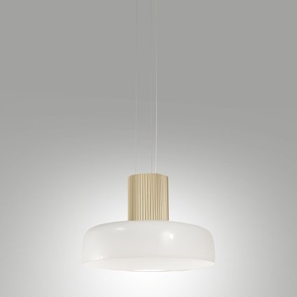 Fabas Lunar, bílé závěsné svítidlo, 1x26W LED 3CCT 2700/3000/4000K krokové stmívání, prům. 42cm