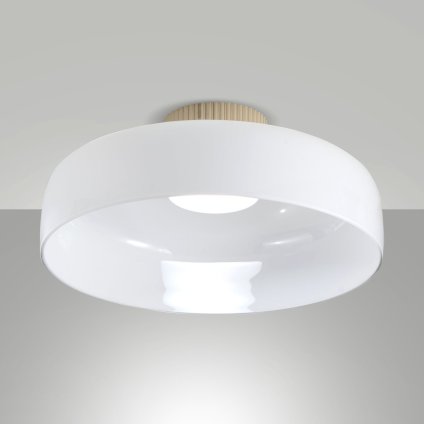 Fabas Lunar, bílé stropní svítidlo, 1x26W LED 3CCT 2700/3000/4000K krokové stmívání, prům. 42cm