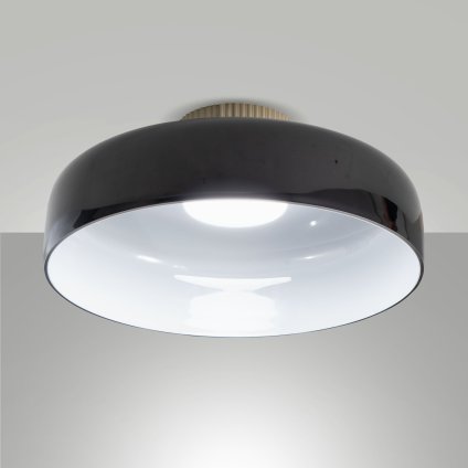 Fabas Lunar, černé stropní svítidlo, 1x26W LED 3CCT 2700/3000/4000K krokové stmívání, prům. 42cm