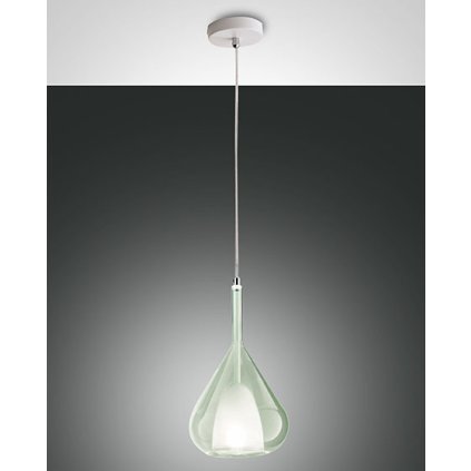 Fabas Lila, závěsné svítidlo ze zeleného skla, 1x40W E27, průměr 20cm