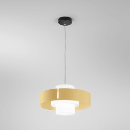 Fabas Loto, lustr z foukaného skla se stínítkem z pískového kovu, 1x40W E27, průměr 45cm