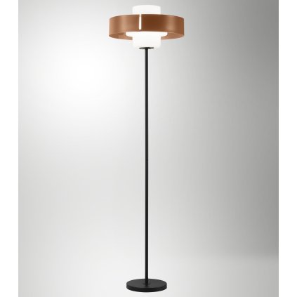 Fabas Loto, stojací lampa se stmívačem z foukaného skla se stínítkem z cihlového kovu, 1x40W E27, výška 170cm, průměr 45cm