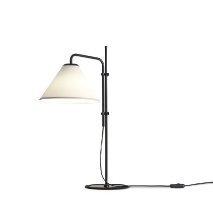 Marset Funiculí, černá stolní lampa s bílým textilním stínidlem, 1xE14, 61cm
