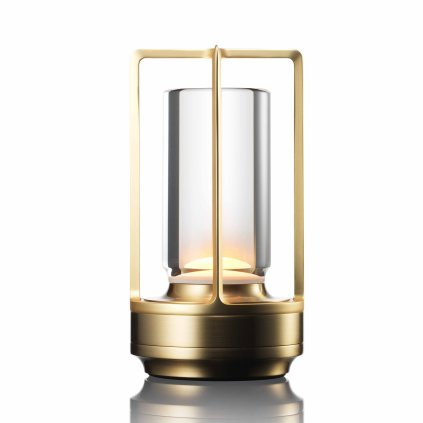 Ambientec Turn+ Brass, bateriová lampička z mosazi, LED 1900-2400K dotykové stmívání, Ø8,9x16,5cm, IP66