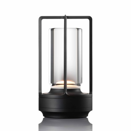 Ambientec Turn+ Aluminium Black, bateriová lampička z černého hliníku, LED 1900-2400K dotykové stmívání, Ø8,9x16,5cm, IP66