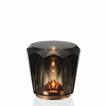 Ambientec Acrux Dark Grey, bateriová lampička z tmavě šedého skla, LED 2000K dotykové stmívání, Ø8,7x8,2cm, IP66
