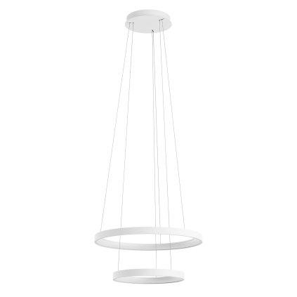 Redo Iconic, bílé závěsné svítidlo LED 80W 3000/4000K, tříkrokové stmívání, průměr 58/38cm