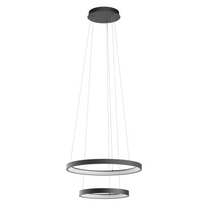Redo Iconic, černé závěsné svítidlo LED 80W 3000/4000K, tříkrokové stmívání, průměr 58/38cm