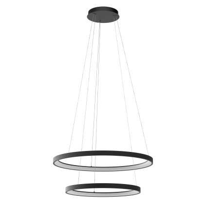 Redo Iconic, černé závěsné svítidlo LED 110W 3000/4000K, tříkrokové stmívání, průměr 78/58cm