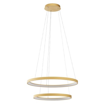 Redo Iconic, závěsné svítidlo LED 110W 3000/4000K, matná zlatá, tříkrokové stmívání, průměr 78/58cm
