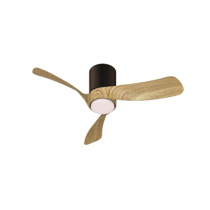 Mantra Nemo XS, lopatkový ventilátor se svítidlem a dálk. ovladačem, LED 18W 2700-5000K, černá/dřevěná, průměr 72cm