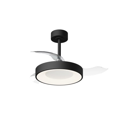 Mantra Niseko S, rozvinovací ventilátor se svítidlem a dálk. ovladačem, LED 45W 2700-5000K, černá, průměr 40/91cm