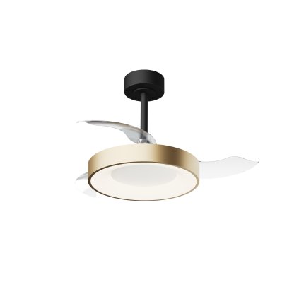 Mantra Niseko S, rozvinovací ventilátor se svítidlem a dálk. ovladačem, LED 45W 2700-5000K, černá/zlatá, průměr 40/91cm