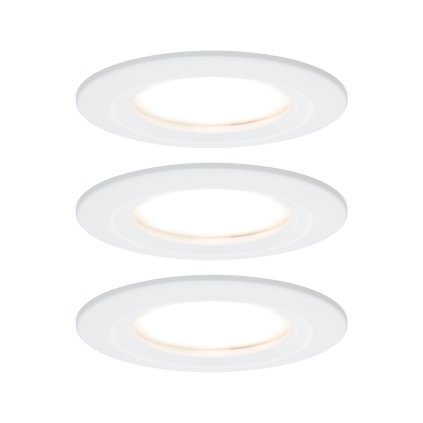 Paulmann LED Coin Nova round, set kulatých bodovek v matně bílé úpravě, LED 3x6W 2700K tříkrokové stmívání, prům. 7,8cm