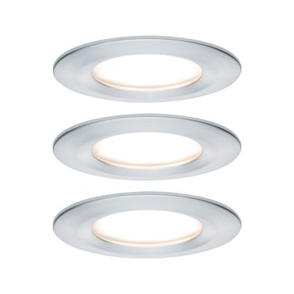 Paulmann LED Coin Nova round, set kulatých bodovek ze soustruženého hliníku, LED 3x6W 2700K tříkrokové stmívání, prům. 7,8cm