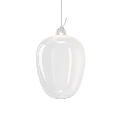 Lodes Obló medium, závěs z čirého foukaného skla, 1x7W LED 3000K, Ø20,6x29,6cm