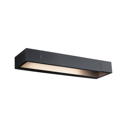Paulmann Lucille, černé nástěnné svítidlo s nastavitelným směrem svícení, 11W LED 2700K tříkrokové stmívání, 40cm, IP44