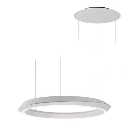 Lodes Tidal, kulaté závěsné svítidlo LED 33W 3000K, matná bílá/bílá, průměr 60cm, DALI