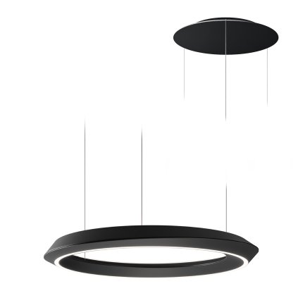 Lodes Tidal, kulaté závěsné svítidlo LED 33W 2700K, matná černá/černá, průměr 60cm, TRIAC