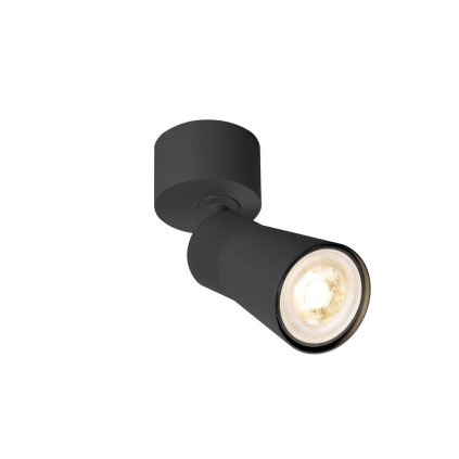 SLV Puri 2.0 Cone, černé nástěnné/stropní svítidlo 1xGU10 s kulatou základnou, výška 14,8cm