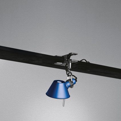 Artemide Tolomeo Micro pinza, modrá lampa s klipem, 1x46W E14, 20 cm