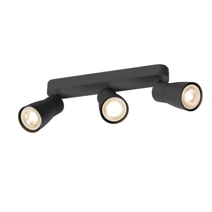 SLV Puri 2.0 Dome, černé nástěnné/stropní svítidlo 3xGU10, délka 25,8cm