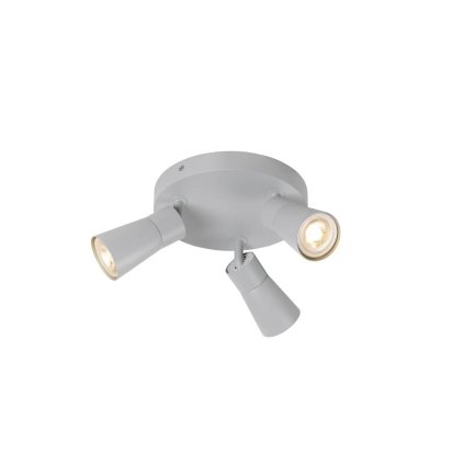 SLV Puri 2.0 Cone, šedé stropní svítidlo 3xGU10 s kulatou základnou, průměr 18cm