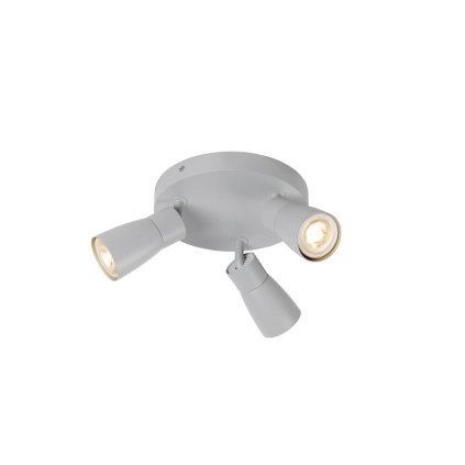 SLV Puri 2.0 Dome, šedé stropní svítidlo 3xGU10 s kulatou základnou, průměr 18cm