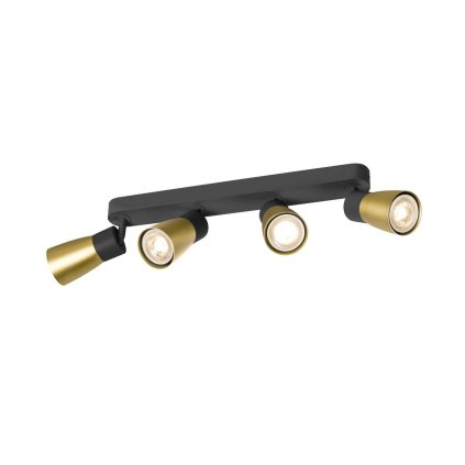 SLV Puri 2.0 Dome, černozlaté nástěnné/stropní svítidlo 4xGU10, délka 36,5cm