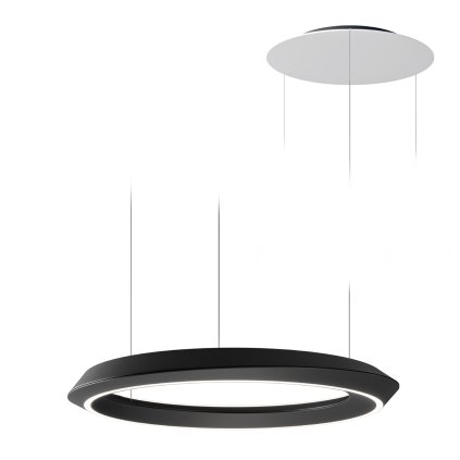 Lodes Tidal Adjustable, kulaté závěsné stahovací svítidlo LED 33W 3000K, matná černá/bílá, průměr 60cm, DALI