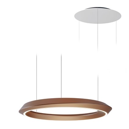 Lodes Tidal Adjustable, kulaté závěsné stahovací svítidlo LED 33W 2700K, hnědá/bílá, průměr 60cm, DALI