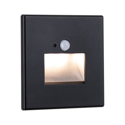 Paulmann Edge Quadro, svítidlo do stěny se senzorem, 1x1,2W LED 2700K, matná černá, 8x8cm