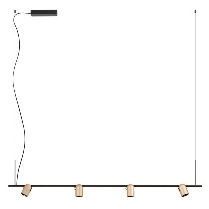 Redo Kobe, černo-hnědé závěsné svítidlo, LED 25W 3000K, stmívatelné TRIAC, průměr 6cm, délka 150cm