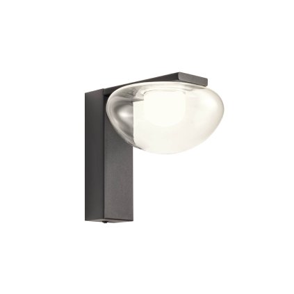 Redo Sinclair, černé nástěnné svítidlo, LED 6,5W 3000K, průměr 14cm, úhel 90°
