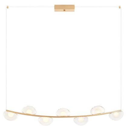 Redo Sinclair, zlaté závěsné svítidlo, LED 42,7W 3000K, stmívatelné, délka 112,5cm