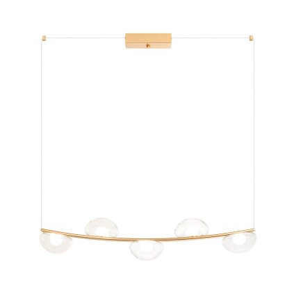Redo Sinclair, zlaté závěsné svítidlo, LED 35W 3000K, stmívatelné, délka 87cm