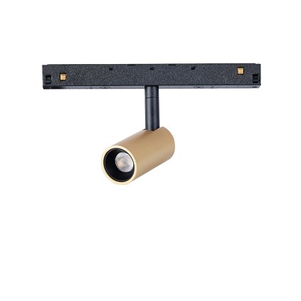 Mantra Magneto 48V, černozlatý spot LED 5W 3000K 50°, TRIAC, průměr 3,5cm