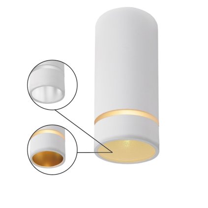 Mantra Split, stropní válcové svítidlo s průsvitným proužkem 1xGU10, bílá, průměr 6cm