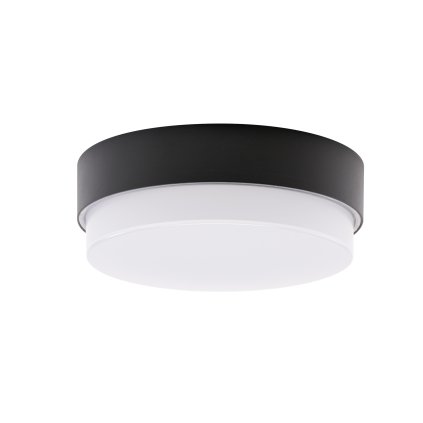 Osmont Triton 1, stropní černé kruhové svítidlo, 2x25W E27, průměr 28cm, IP65
