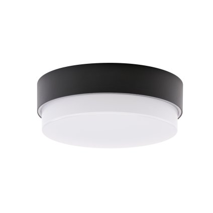 Osmont Triton 1, stropní černé kruhové svítidlo, 13W LED 4000K, průměr 28cm, IP65