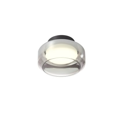 Redo Solera, skleněné kouřové stropní svítidlo, LED 18W 3000/4000K, průměr 25cm
