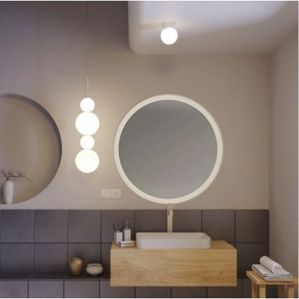 Redo Bilia, variabilní závěsné svítidlo se zapuštěnou rozetou LED 21W 3000K, sklo/chrom průměr 20cm, IP44