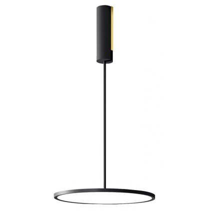Zava Alioth, černé stropní/závěsné nastavitelné svítidlo LED 40W 3000K, průměr 60cm, stmívatelné