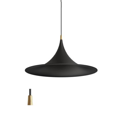 Linea Light Morgana, černé závěsné svítidlo se zlatým prvkem, 1x22W E27, průměr 47,8cm
