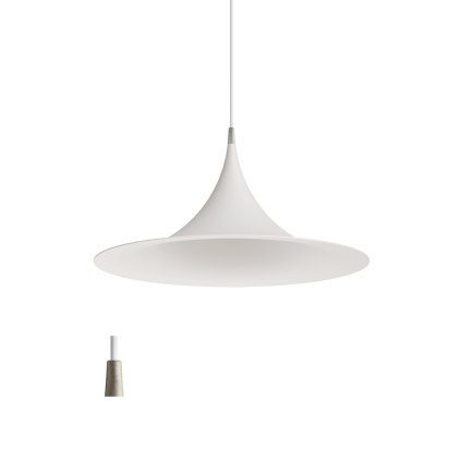 Linea Light Morgana, bílé závěsné svítidlo s niklovým prvkem, 1x22W E27, průměr 47,8cm