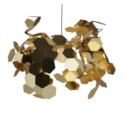 Zava Andromeda, závěsné designové svítidl 1x E14, broušená mosaz, prům. 30cm