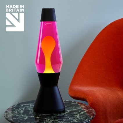 mathmos astro black lava lamp pink yellow